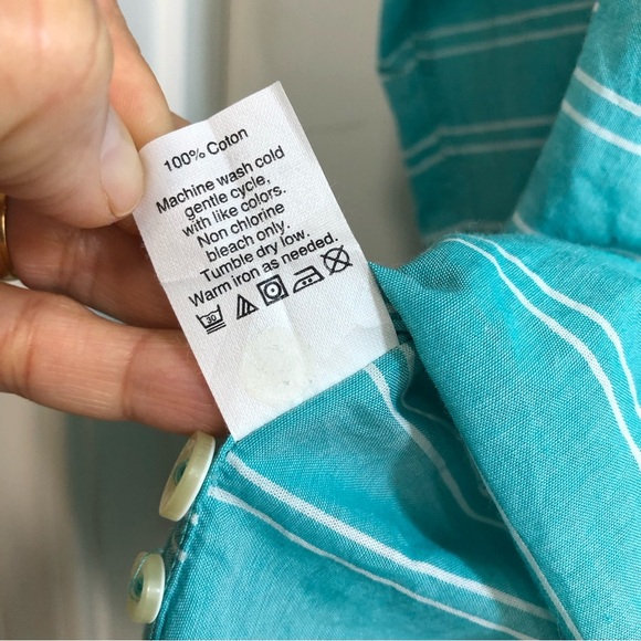 J.Crew Cotton Light Weight Chambray Stripes Button Down Long Sleeve Shirt L - Picture 10 of 10